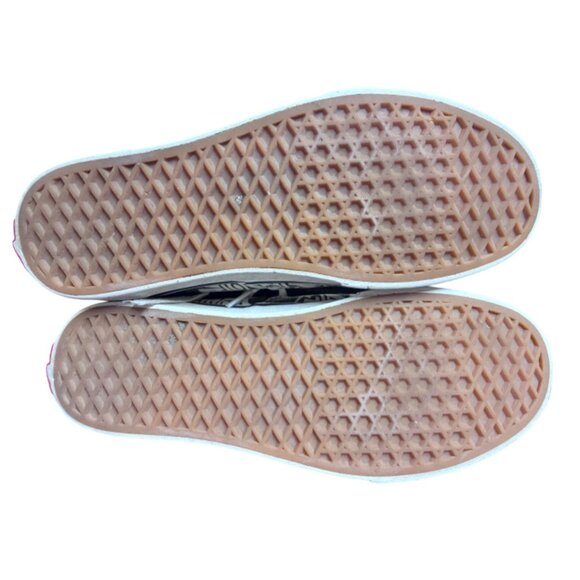 Vans Off The Wall Logo All Over Print Shoes Black/White Distress Sz 8.5 #h - Picture 8 of 10